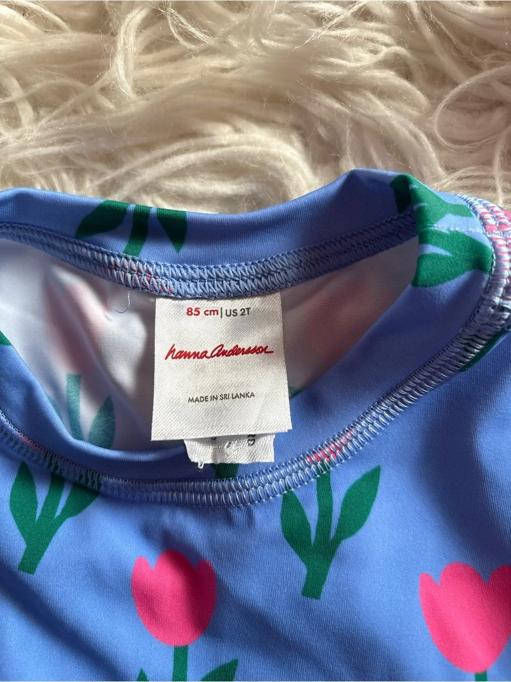 Hanna Andersson Girls Tulip Print Long Sleeve Rash Guard - Size 2T